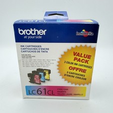 Genuine OEM Brother LC61CL Ink Cartridges CYAN MAGENTA YELLOW Exp 2/2026 NEW picture