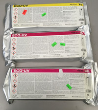 Lot of 3 Roland Eco-UV yellow  & (2) magenta Ink Cartridge EUV 220ml picture