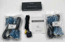 OZQVPUA 4-Port VGA KVM Switch - Manual Push Button - Black picture