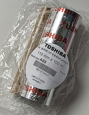 1x Toshiba AG3 Thermal Transfer Ribbon BLACK 110mm X 100m B-FV4T 1/2