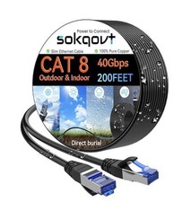 Sokqovt Cat 8 Ethernet Cable Slim 150ft Outdoor&Indoor, Pure Copper Cat8 picture