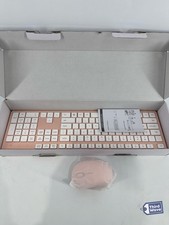 Wireless Keyboard and Mouse Combo Full-Sized Ergonomic Pink picture