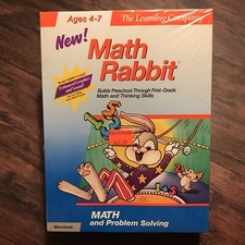 Math Rabbit The Learning Company Big Box Vintage MAC Game NEW picture