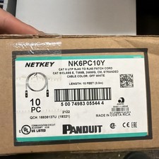 NEW 10 Pack Panduit NK6PC10Y Cat 6 UTP RJ45 10’ Off White Patch Cord T568B picture