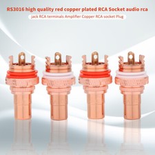 4pcs CMC Red Copper Plated RCA Socket Audio RCA Jack RCA Terminals Amplifier picture