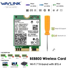 WAVLINK WiFi 7 BE8800 Tri-Band Card 8774Mbps BT 5.4 M.2 E-Key Win 10/11 picture