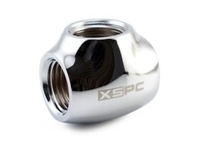 XSPC 3 Way T Splitter Fitting (Chrome Plated Brass) Female G1/4