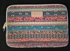 KINMAC Boho Floral Striped Laptop Sleeve Case Double Zip Padded Multicolor picture