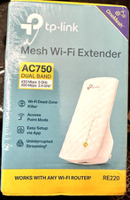TP-LINK MESH DUAL-BAND WI-FI EXTENDER RE220 NEW IN SEALED BOX WHITE 2.4/5GHz picture
