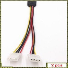 2pcs 20cm Power Extension Cable SATA 4pin Male To Molex IDE Dual Big 4pin Female picture