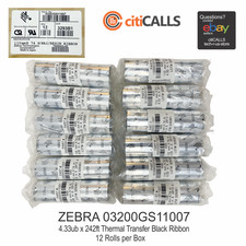 Zebra 03200GS11007 Wax Resin High Perf Resin Ribbon 4.33inx242ft 3200 12 Rolls picture