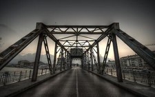 Landscape architecture bridge dark metal city Custom Gaming Mat Desk picture
