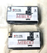 Lot of 2 High Yeid 711XL Black Ink Cartridges fits HP DesignJet T120 T520 picture