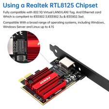 2.5G PCIe to RJ45 Ethernet Network Card RTL8125B LAN Adapter picture
