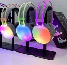 RGB Wireless Headphones  LED Lights – Bluetooth Stereo-  Gaming & Music picture