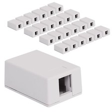 Pack of 25 White Surface Mount Boxes for ICC Keystone Jacks Easy Install picture