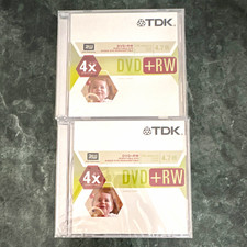 2 pack TDK DVD+RW Rewritable Disc 4.7GB 4x 120 Min Jewel Case DVRW47SAX picture