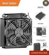 Durable Black Aluminum Heat Exchanger with DC 12V Fan for Computer Cooling Needs picture