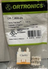 Ortronics OR-Tj600-23 CLARITY TRAC JACK T568 A/B CAT 6 LT ORANGE FLAT *LOT OF 3 picture
