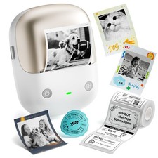 B2 Pro Label Maker Machine with Tape, Supports Photo Printing, Gold picture