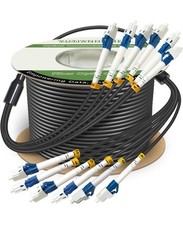 200 Meters (656 Ft.) 6 Core Industri TPU LC to LC Armored Fiber Optic Cable, OS2 picture