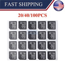 20/40/100PCS Capacity Sticker 22TB SAS 12GB 7.2K FOR DELL DXD9H X7K8W Hard Caddy picture