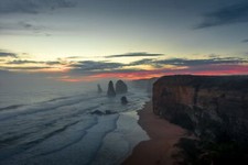 Landscape sea coast sunset cliff mist twelve apostles Custom Gaming Mat Desk picture