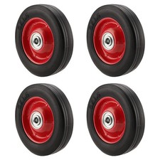4-Pack 6-inch Solid Rubber Replacement Tires with 5/8-inch Axle Flat Free picture