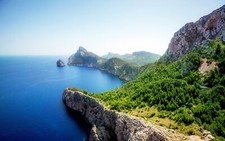 Landscape coast sea aerial view mountains rocks nature Custom Gaming Mat Desk picture