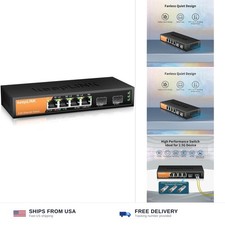 6-Port 2.5G Switch Unmanaged, 4 x 2.5GBASE-T Ports & 2 x 10GBASE-T SFP Slots,... picture