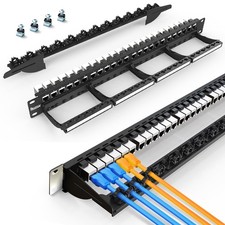 PBAEGAV Patch Panel 24 Port with cat6 STP Keystone Jack【EC Listed】 Front Cable picture