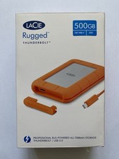 LaCie Rugged 500GB SSD Thunderbolt USB 3.0 Portable External Drive STEZ500400 picture