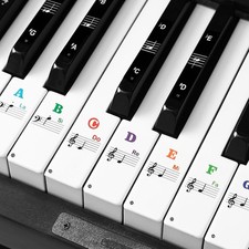 Piano Keyboard Stickers 88 61 54 49 Key Removable Transparent Notes For Beginner picture