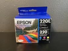 Epson 220XL Black 220 Color Ink Cartridges 4-Pack Expires 2027 Open Box picture