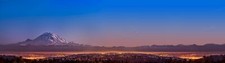Landscape night lights nature snowy peak city sky Custom Gaming Mat Desk picture