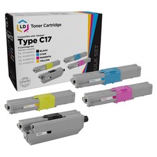 LD Compatible Okidata Type C17 4PK: 1 44469801 BLK/1 703 C/1 702 M/1 701 Y picture
