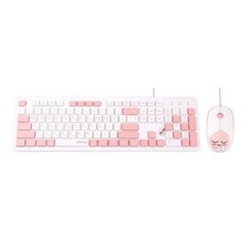 Kakao Friends Wired Keyboard & Mouse Set Korean/English, Pink, Apeach picture