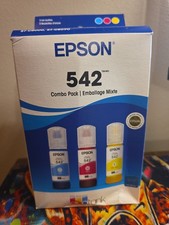 NEW GENUINE - EPSON 542 ECOTANK COLOR SET INK BOTTLES - T542520-S - Sealed 2030 picture