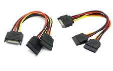 Sata Power Extension Cable 8 Inch 15 Pin Male to 2X 15P Female Sata Power Lead picture