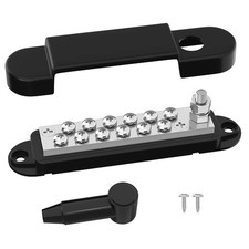 12V Marine Black Bus Bar 150A Power Distribution Block 1/4