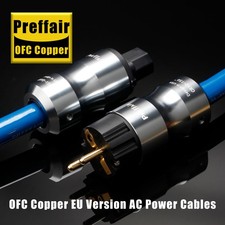 Audiophile OFC Silver Plated Audio AMP DAC US Power Cord Cord Carbon Fiber Plug picture