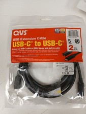 QVS USB-C to USB-C Extension Cable, 5Gbps 60 Watts, 6.5ft picture