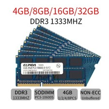 32GB 16GB 8GB 4GB PC3-10600S DDR3 1333MHz SO-DIMM Notebook Memory For Elpida LOT picture