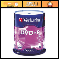 100 Pack DVD+R Blank Discs 4.7GB 16X Recordable AZO Dye Silver Spindle picture