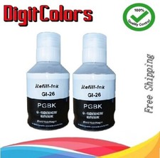 GI-26 2 Black Pigment Ink Bottles for Canon PIXMA MAXIFY GX6020 GX7020 GX7021 GX picture