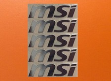 5 pcs Sticker for MSI Skylake Silver Chrome Color Logo Decal Badge 60mm x 9mm picture