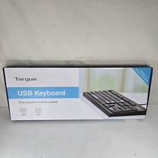 Targus USB Corded Keyboard New in Open Box Black Never Used Plug & Play Windows picture