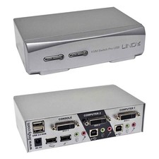 Lindy 39332 KVM Switch PRO USB 2.0 Audio DVI-I Dual Link 2-Port picture