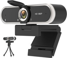 NIVEOLI Webcam 1080P with Microphone & Privacy Cover for Black picture