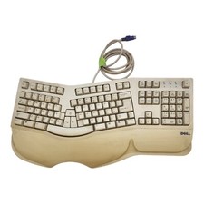 Dell SK-6000 E Vintage Ergonomic PS/2 Computer Keyboard 6 Pin Connector picture